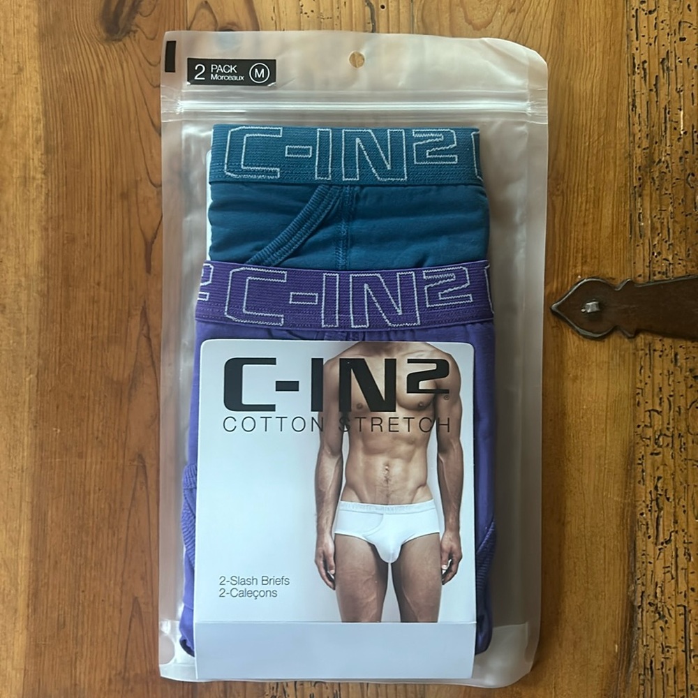 C-IN2 Cotton Stretch Briefs - Men's Medium New 2Pack Underwear Breathable Cotton